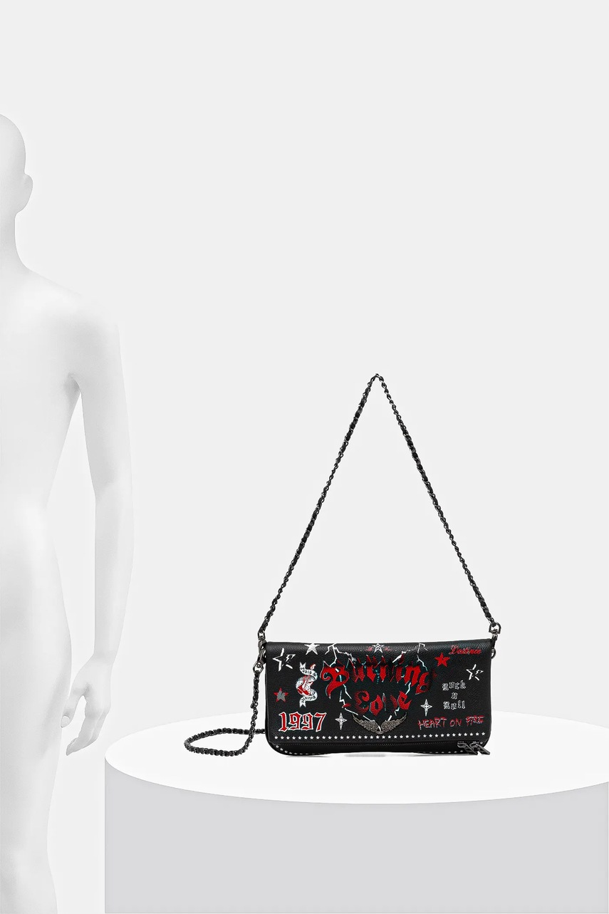 Kožená kabelka ZADIG&amp;VOLTAIRE ROCK GRAINED LEATHER PUNK (obrázek 6)