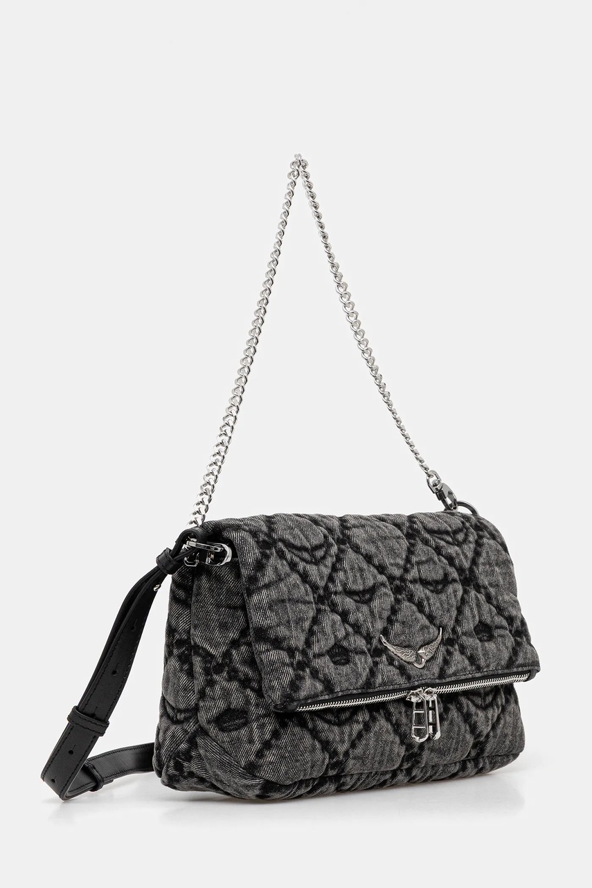 Хлопковая сумка ZADIG&VOLTAIRE цвет чёрный LWBA04065 Хлопковая сумка ZADIG&VOLTAIRE цвет чёрный LWBA04065