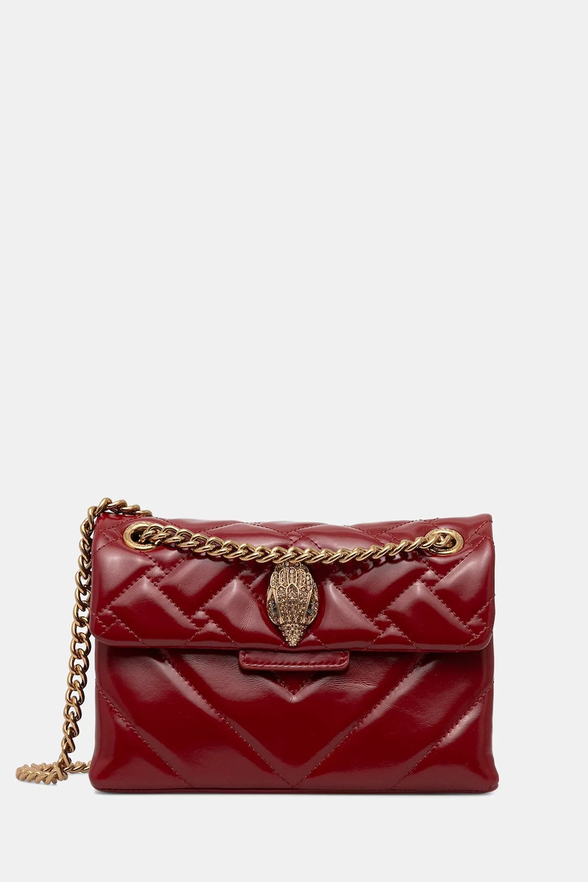 Levně Kožená kabelka Kurt Geiger London KENSINGTON vínová barva, 846350319