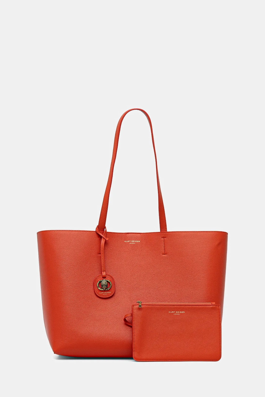 Kurt Geiger London poșetă de piele culoarea portocaliu, 3601491109