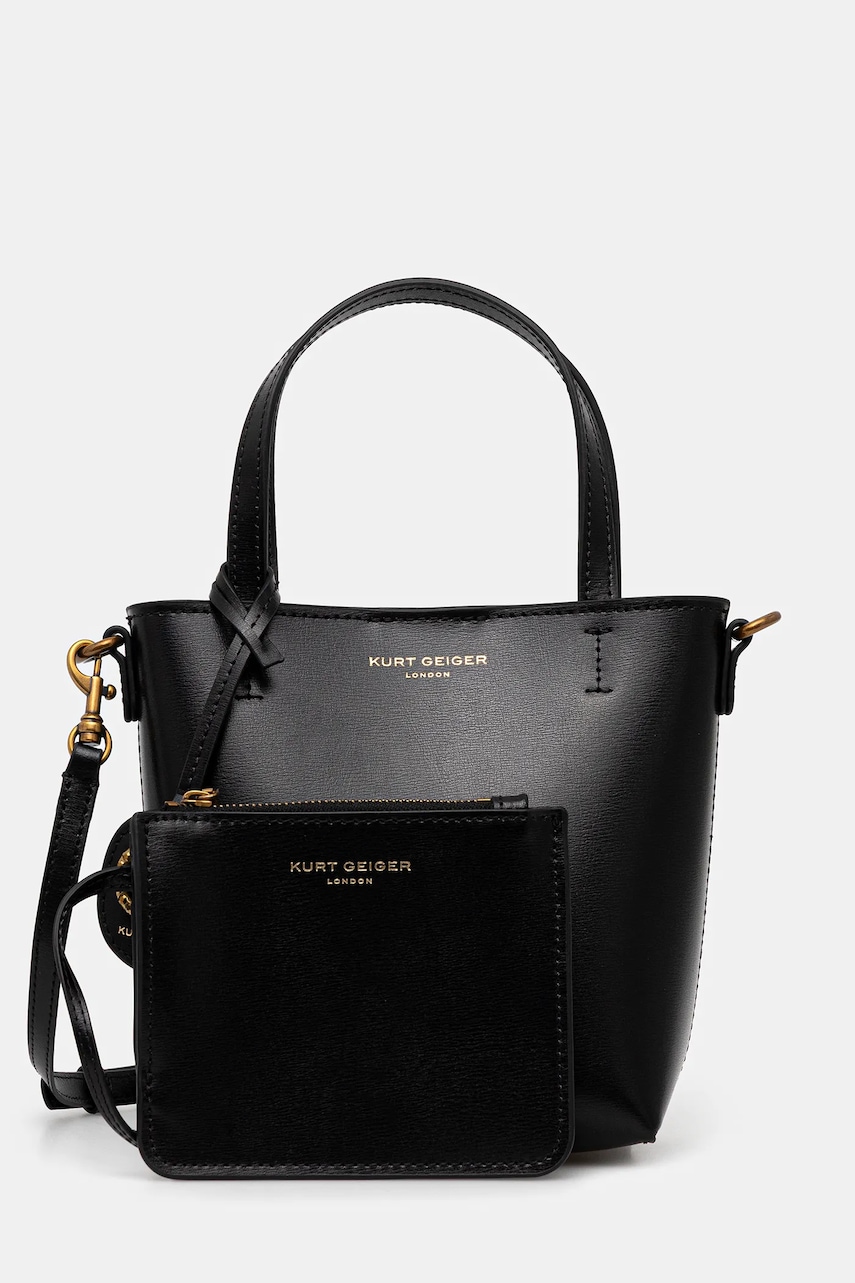 Kurt Geiger London poșetă de piele culoarea negru, 4704800109