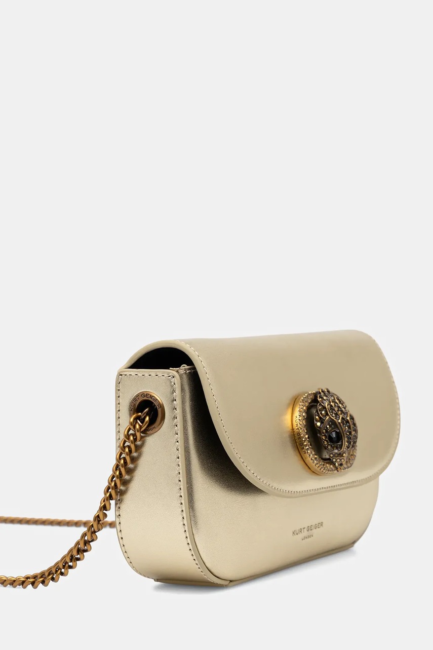 Кожаная сумочка Kurt Geiger London цвет золотой 3591561109