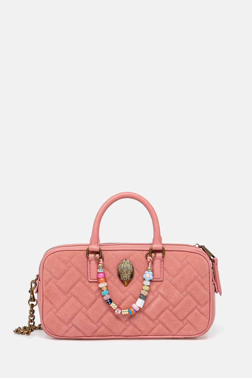 Kurt Geiger London geantă de mână din piele întoarsă KENSINGTON culoarea roz, 3580957219