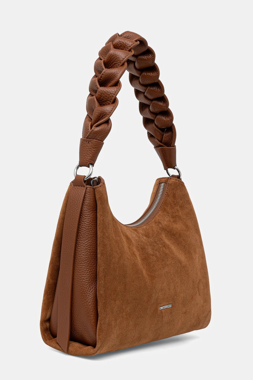 Τσάντα σουέτ Coccinelle BOHEME SUEDE BIMATERIAL χρώμα: καφέ, E1.P6P.13.03.01 φωτογραφία