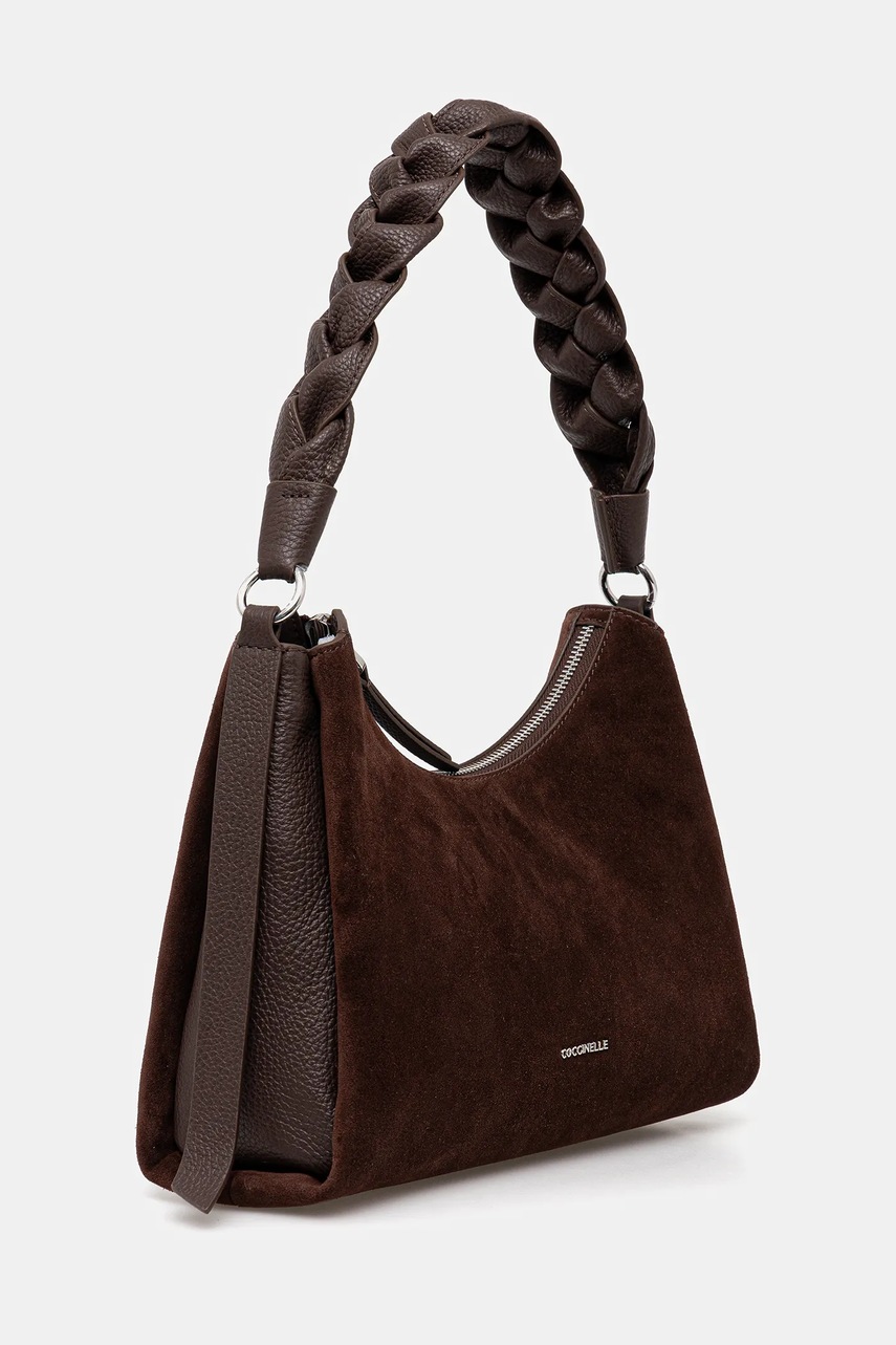 Τσάντα σουέτ Coccinelle BOHEME SUEDE BIMATERIAL χρώμα: καφέ, E1.P6P.13.03.01 φωτογραφία