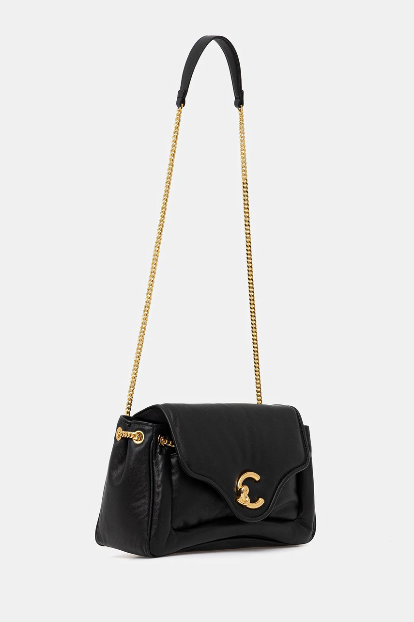 Δερμάτινη τσάντα Coccinelle COCCINELLE C-ME FLUFFY χρώμα: μαύρο, E1.SUE.12.01.01 φωτογραφία