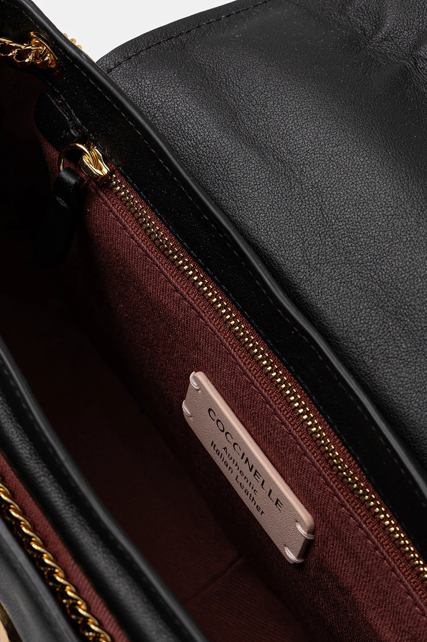 Δερμάτινη τσάντα Coccinelle COCCINELLE C-ME FLUFFY χρώμα: μαύρο, E1.SUE.12.01.01 φωτογραφία