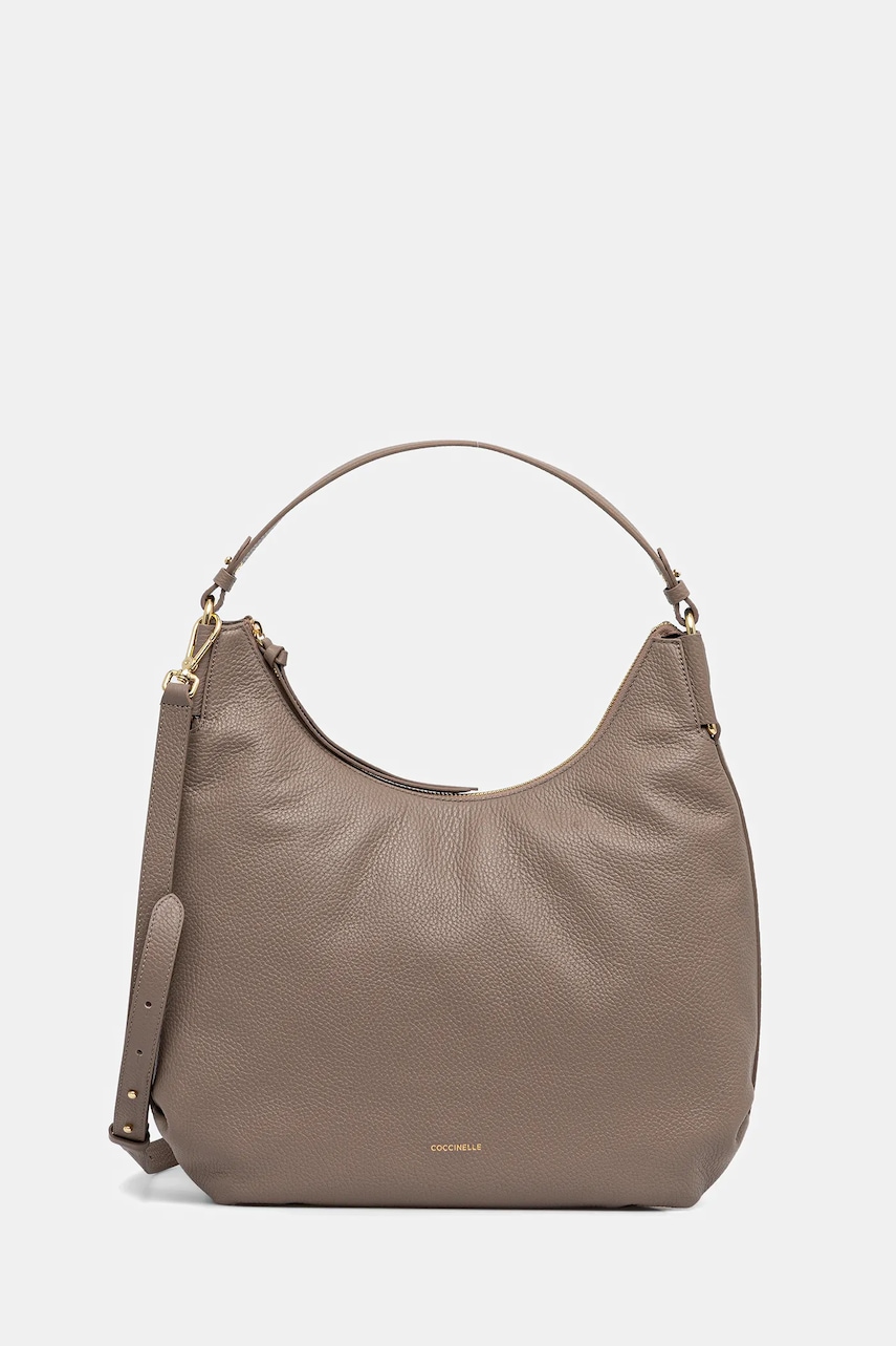 Coccinelle poșetă de piele REBEKKA culoarea maro, E1.T95.13.01.01