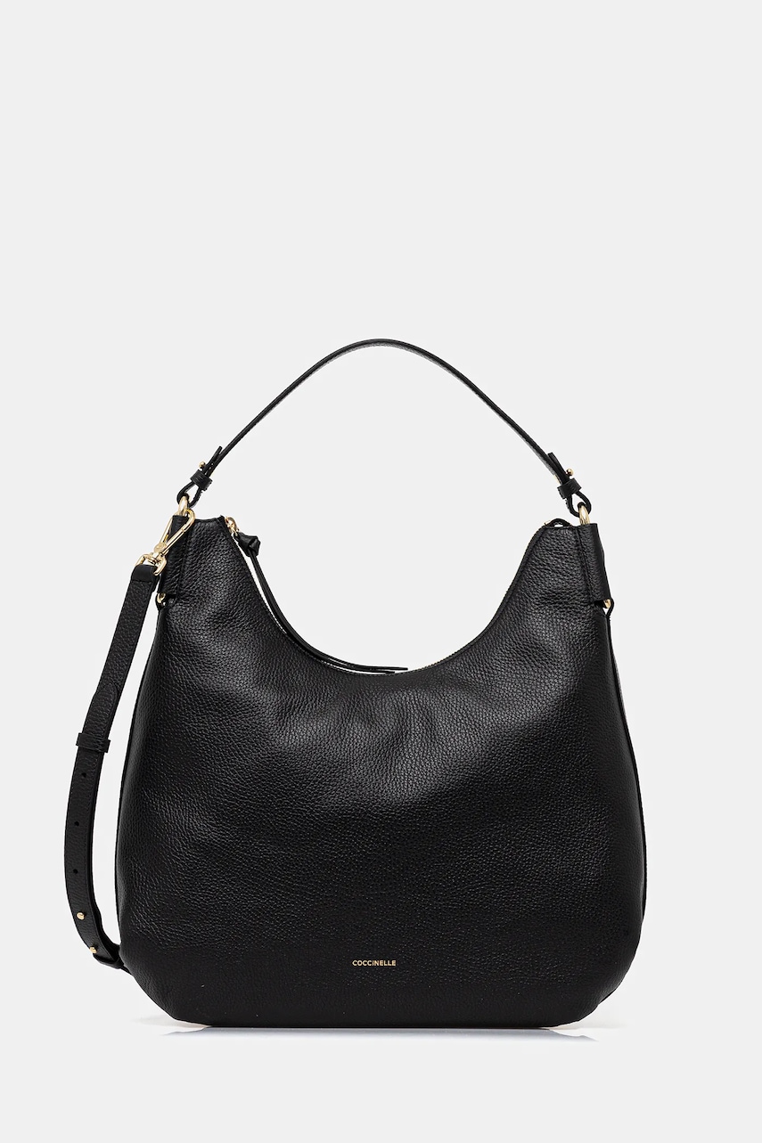 Coccinelle poșetă de piele REBEKKA culoarea negru, E1.T95.13.01.01