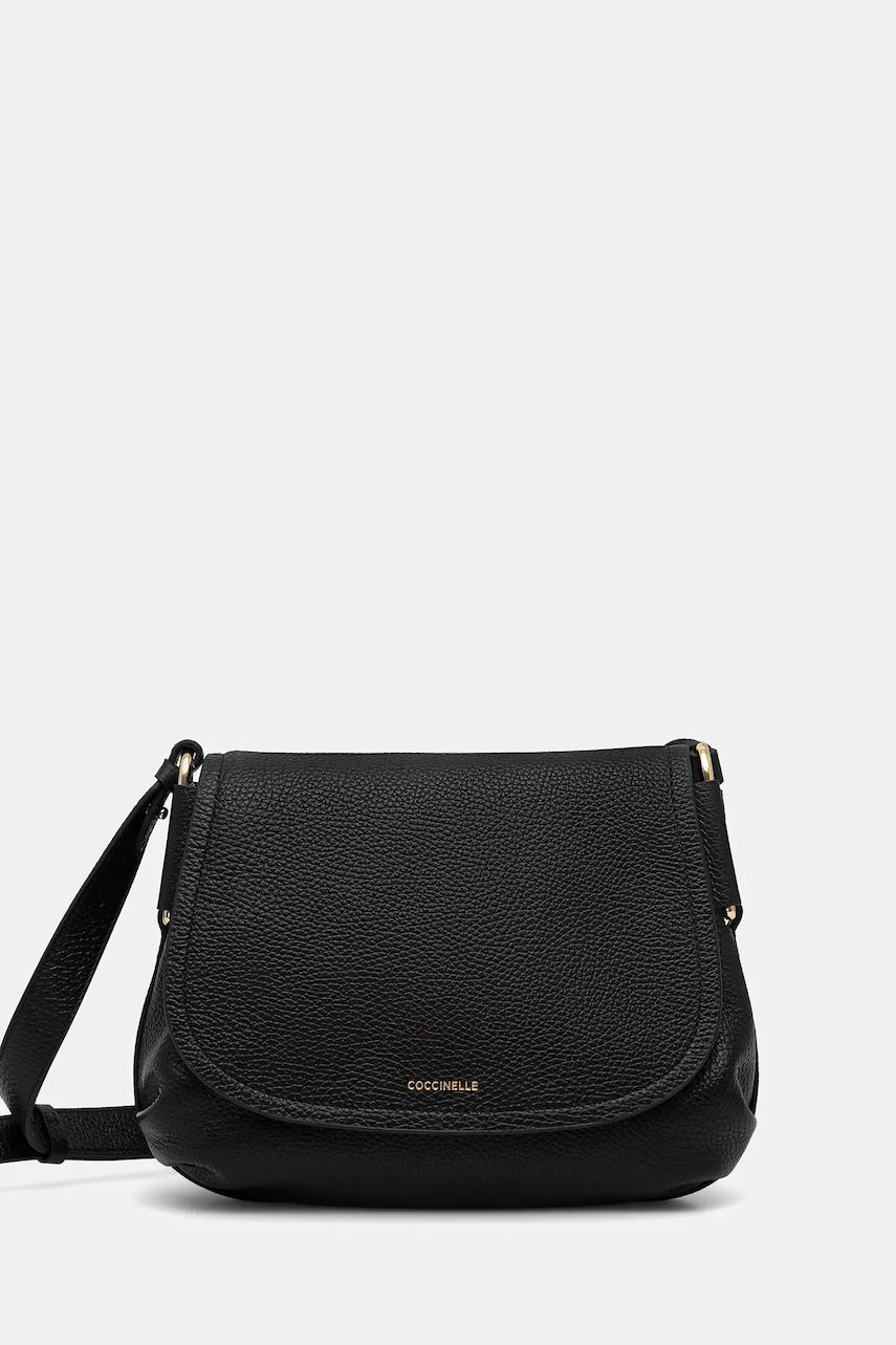 Coccinelle geantă de piele REBEKKA culoarea negru, E1.T95.15.02.01