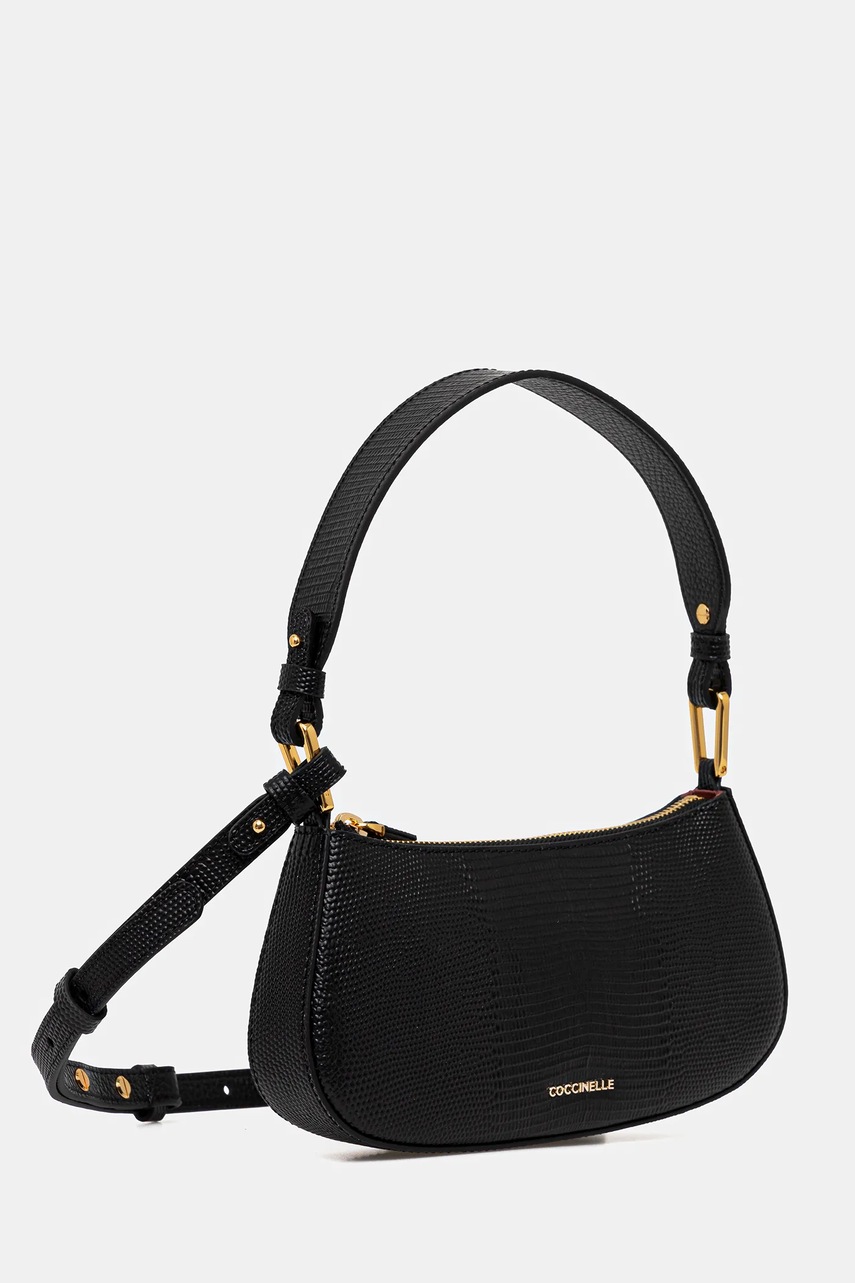 Кожаная сумочка Coccinelle MERVEILLE LIZARD цвет чёрный E5.TX4.52.01.01