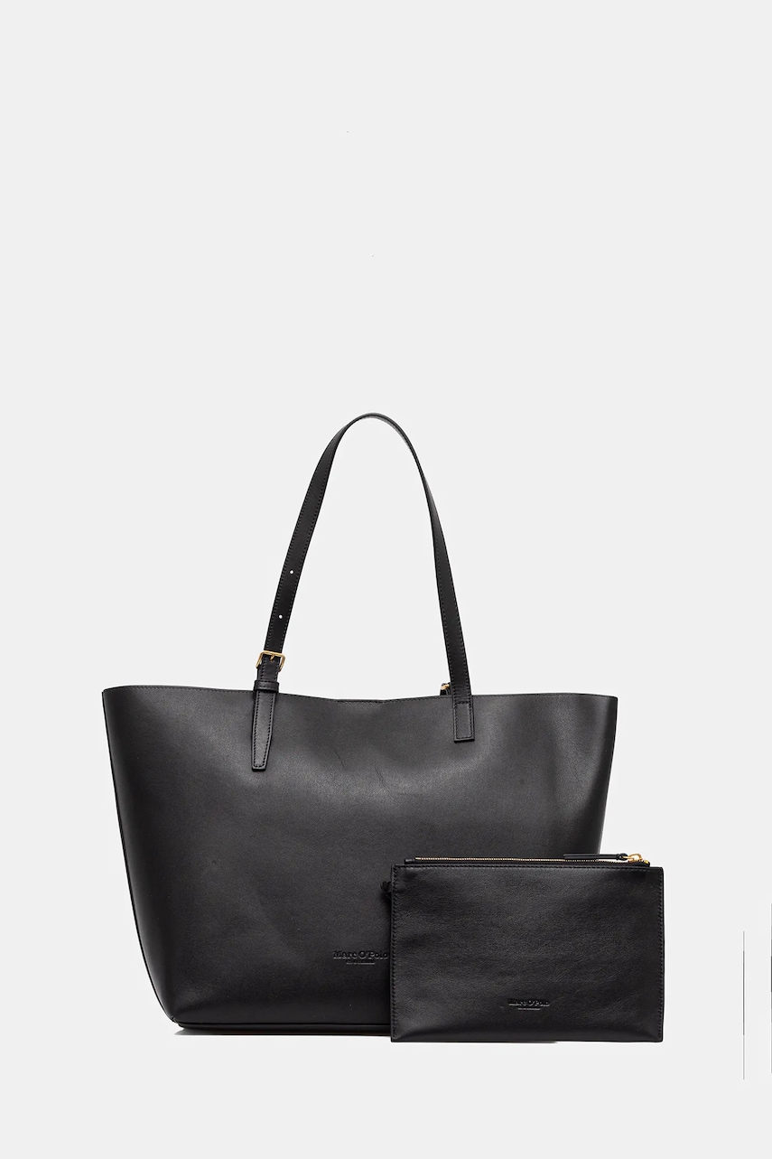 Marc O'Polo poșetă de piele culoarea negru, 50611950301141