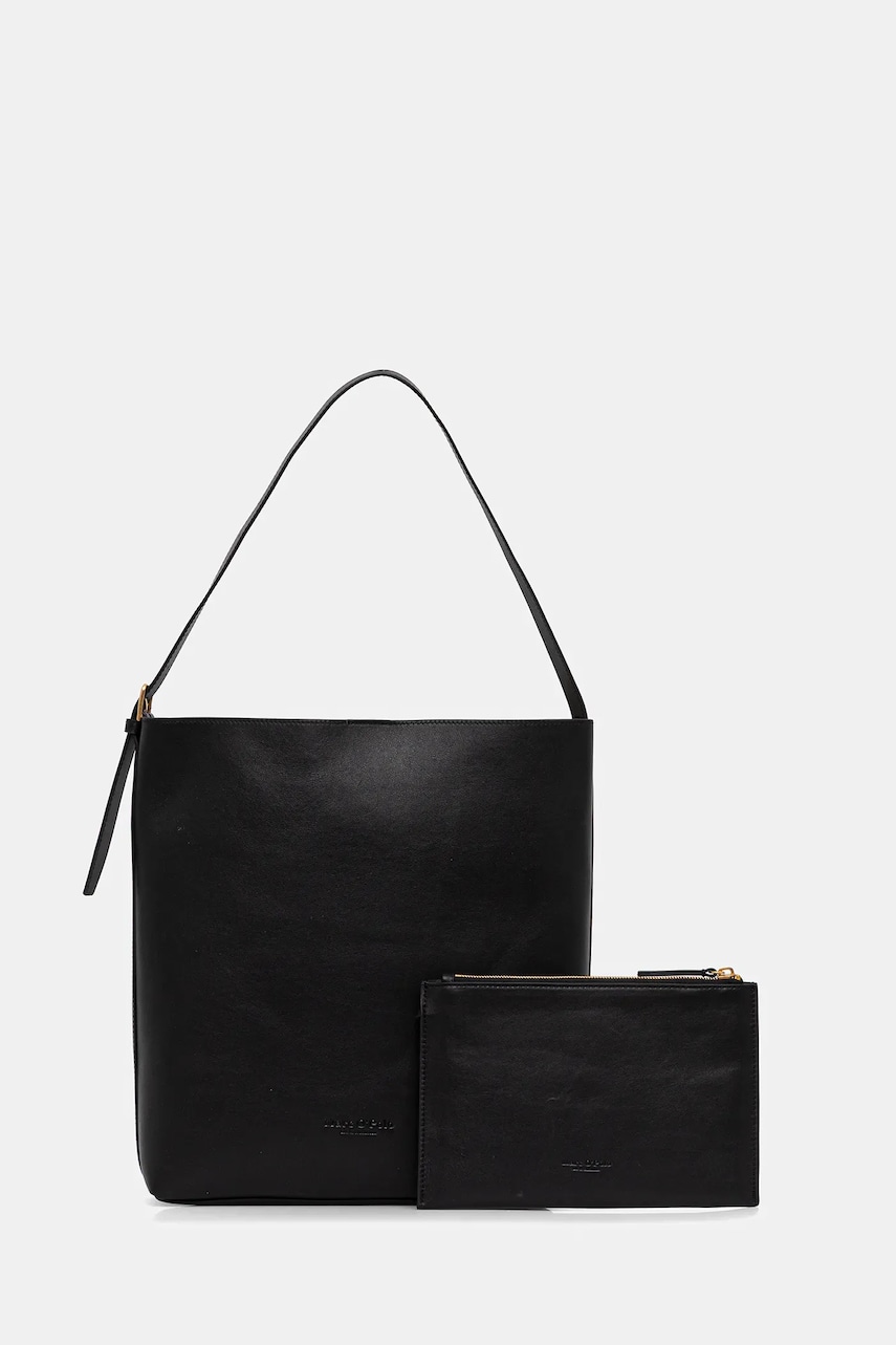 Marc O'Polo poșetă de piele culoarea negru, 50611951101141