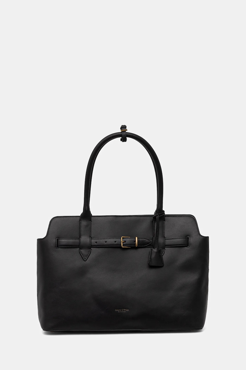 Marc O'Polo poșetă de piele culoarea negru, 50818770301104