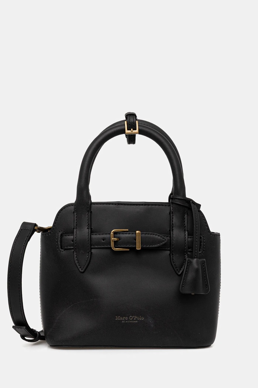 Marc O'Polo poșetă de piele culoarea negru, 50818770701104