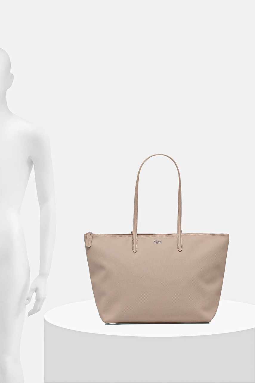 Τσάντα Lacoste χρώμα: μπεζ, NF1888PK φωτογραφία