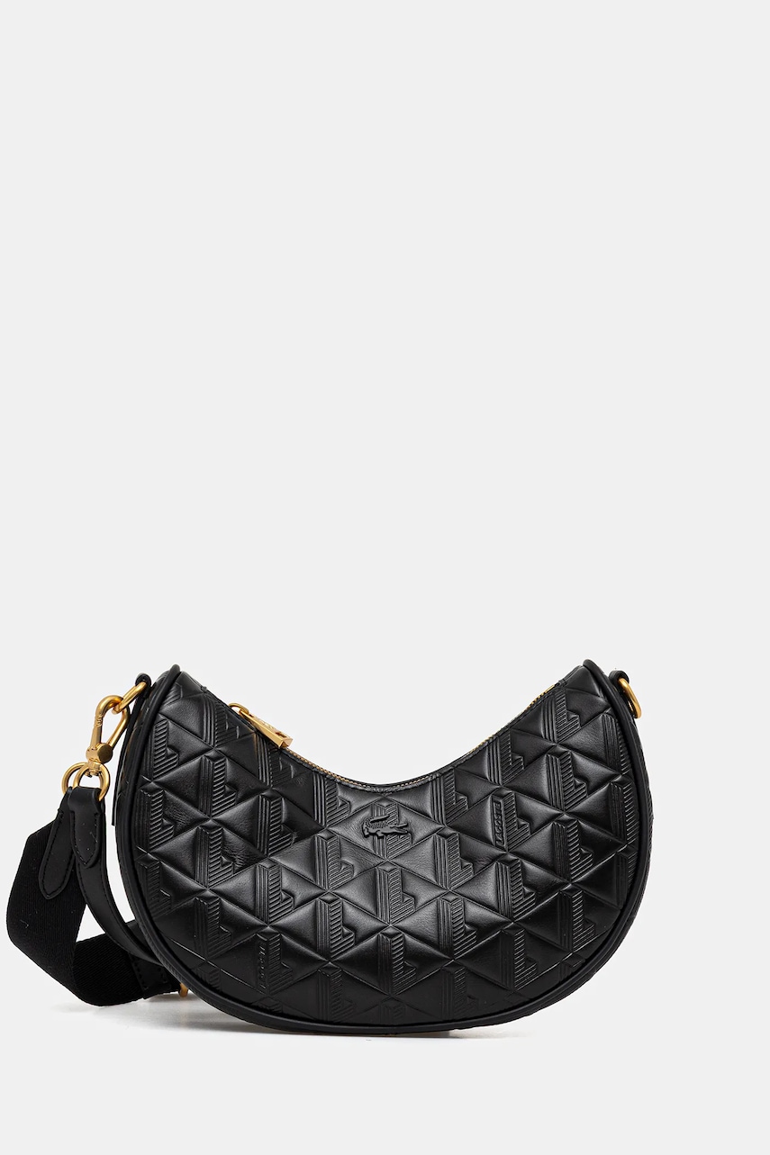 Lacoste poșetă de piele culoarea negru, NF4710MH