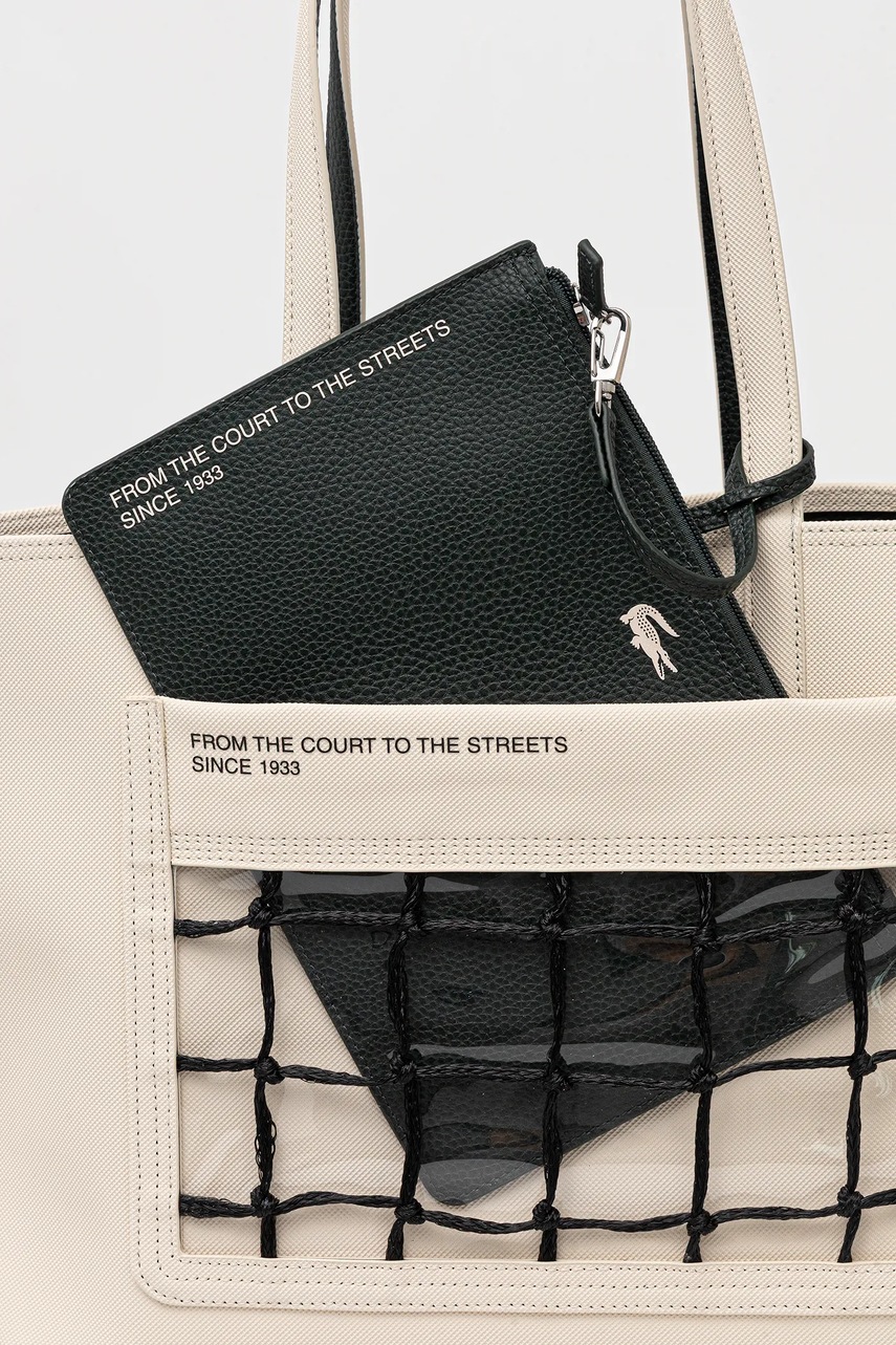 Τσάντα Lacoste χρώμα: μπεζ, NF5130AS φωτογραφία