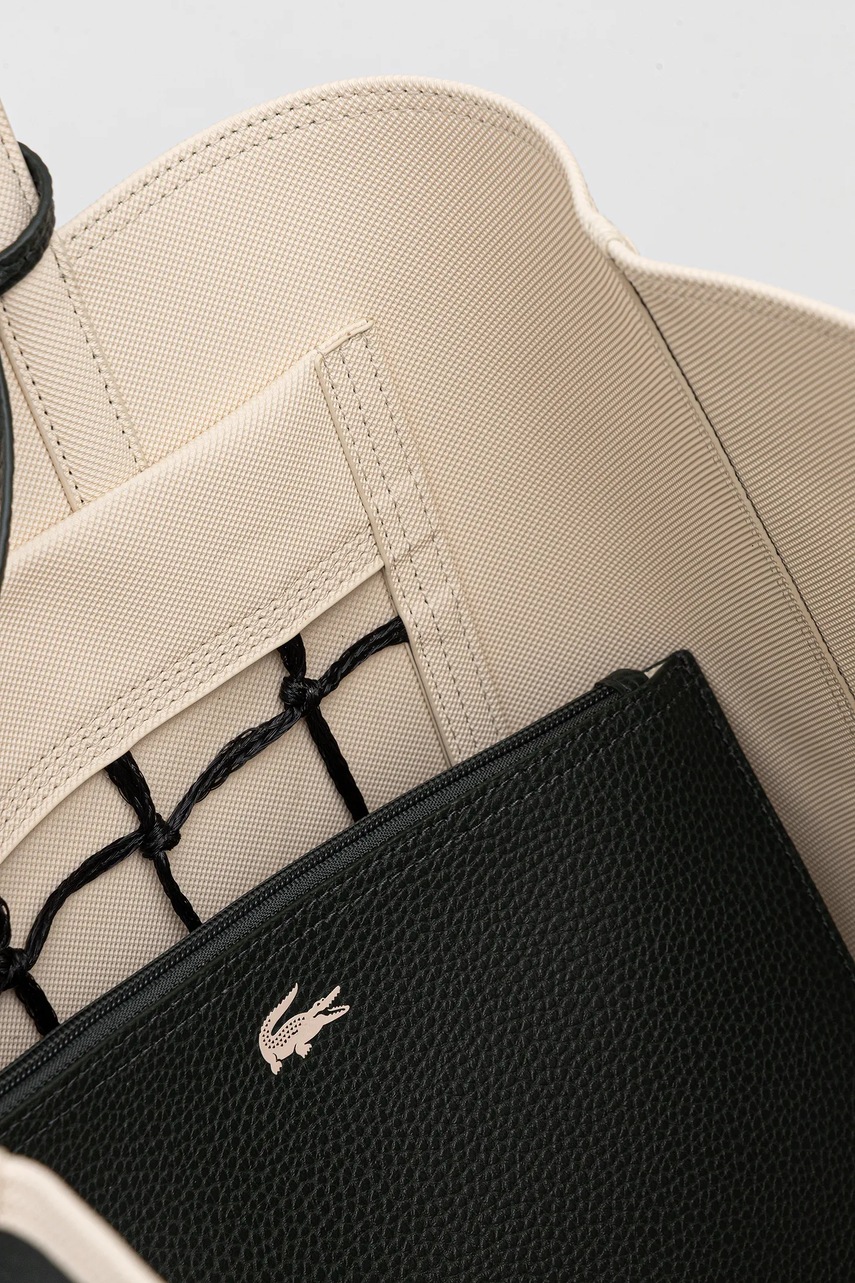 Τσάντα Lacoste χρώμα: μπεζ, NF5130AS φωτογραφία