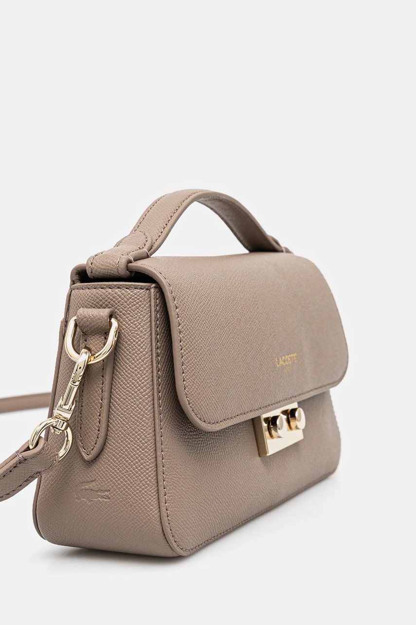 Кожаная сумочка Lacoste цвет бежевый NF5099PH