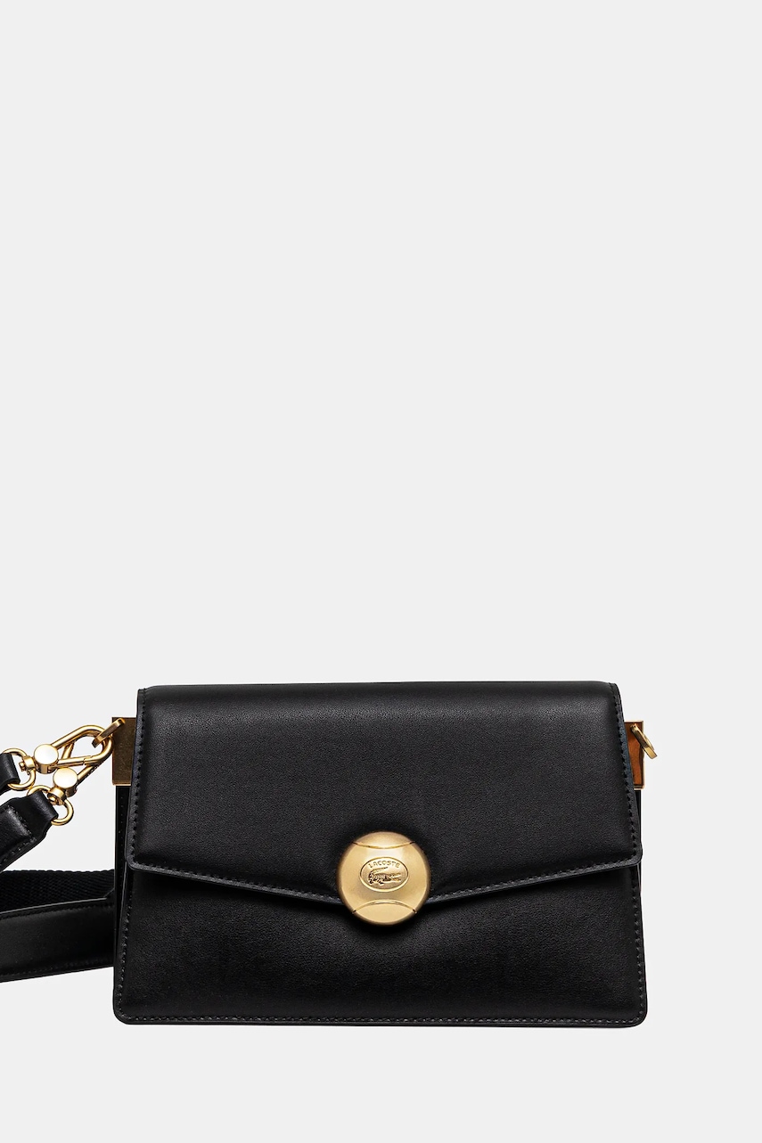 Lacoste poșetă de piele culoarea negru, NF5105IT