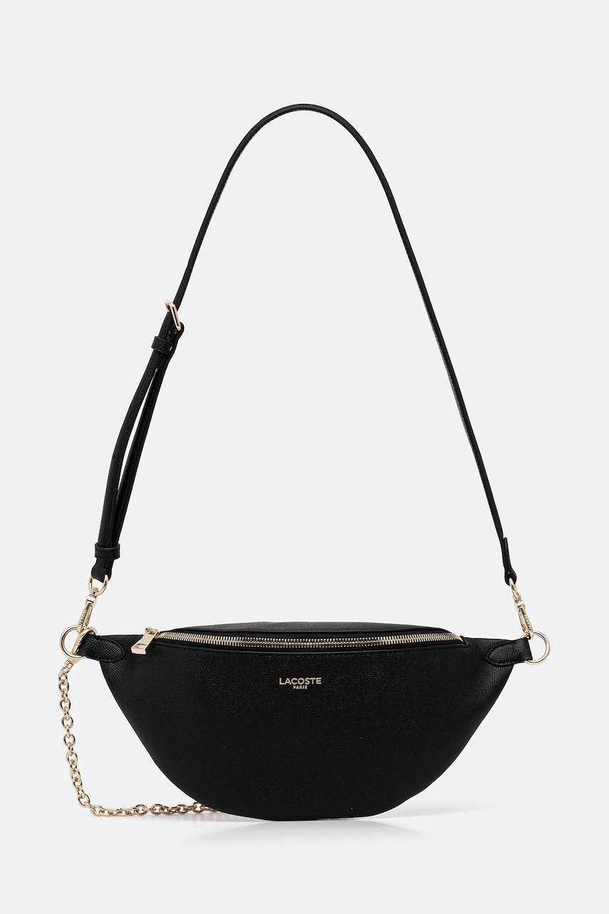 Lacoste poșetă de piele culoarea negru, NF5098PH