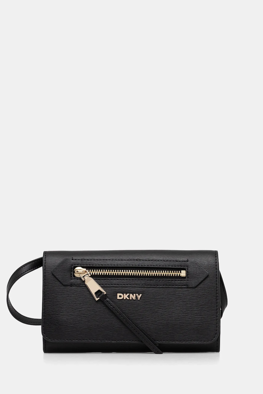 Dkny poșetă de piele culoarea negru, R52E3K47