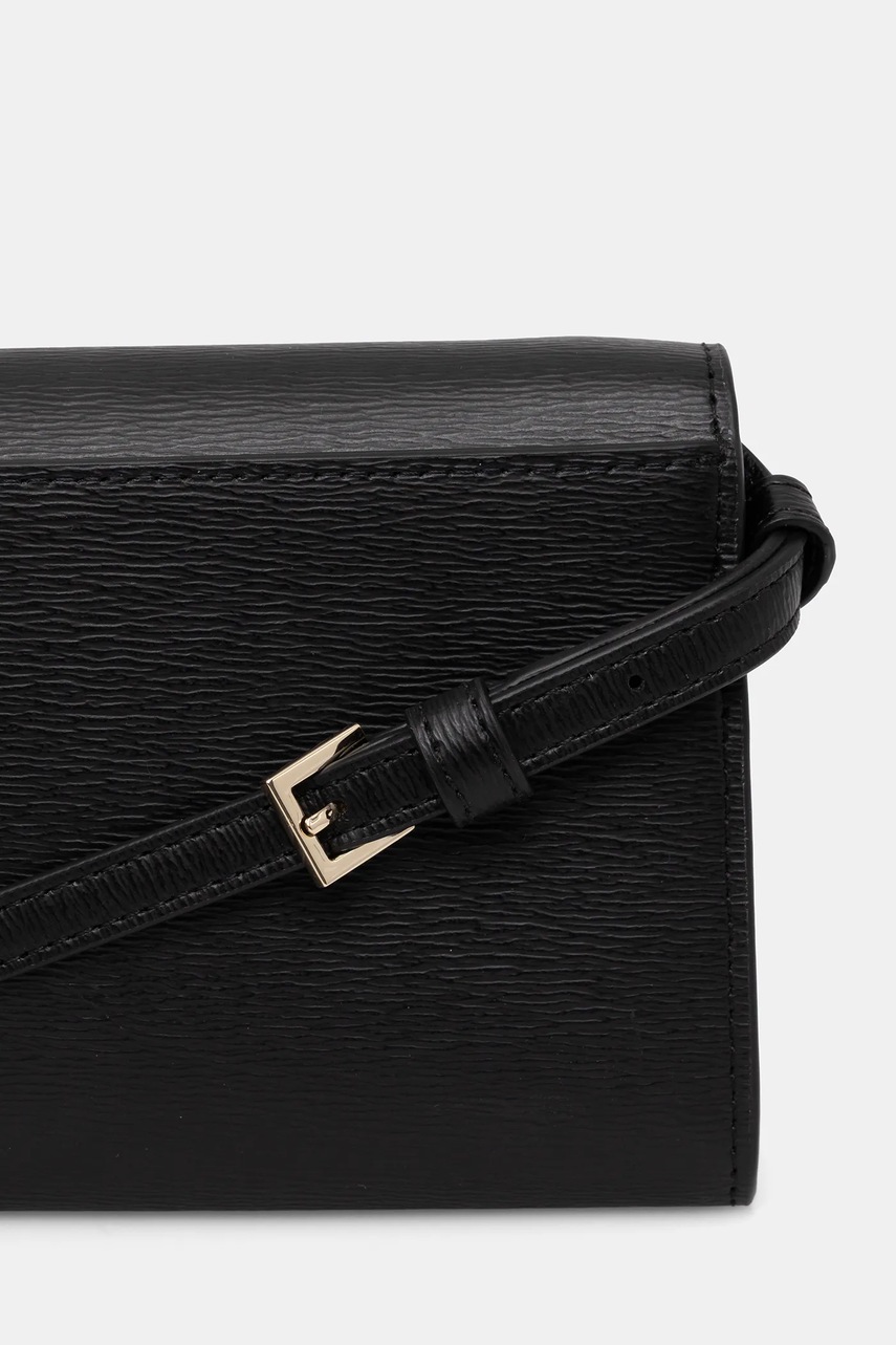 Δερμάτινη τσάντα Dkny χρώμα: μαύρο, R52E3K47 φωτογραφία