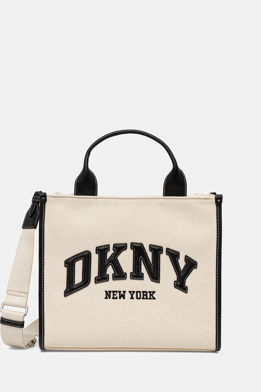 Dkny geantă de bumbac culoarea bej, R52AGR57