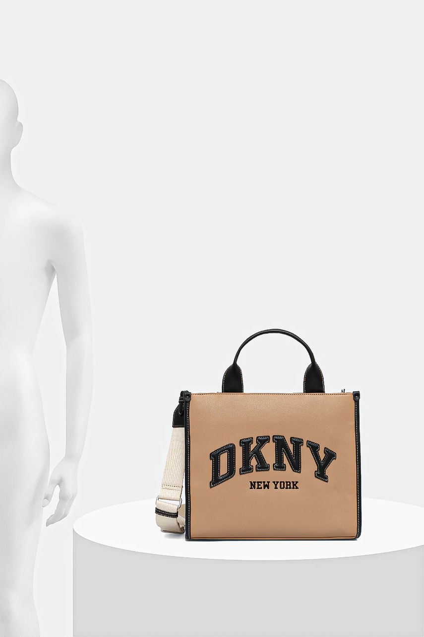 Τσάντα Dkny χρώμα: καφέ, R52AZR57 φωτογραφία