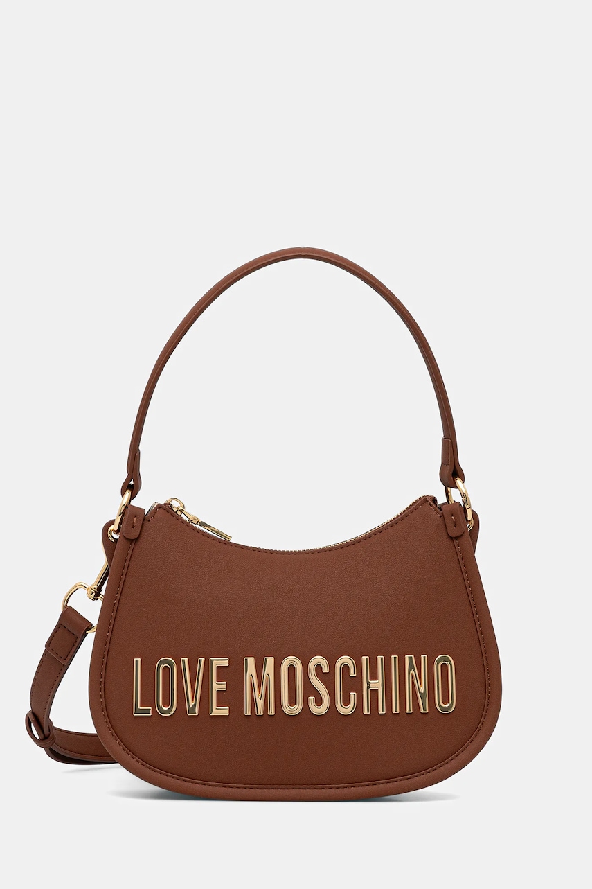 Kabelka Love Moschino hnědá barva, JC4027PP1NKD0312