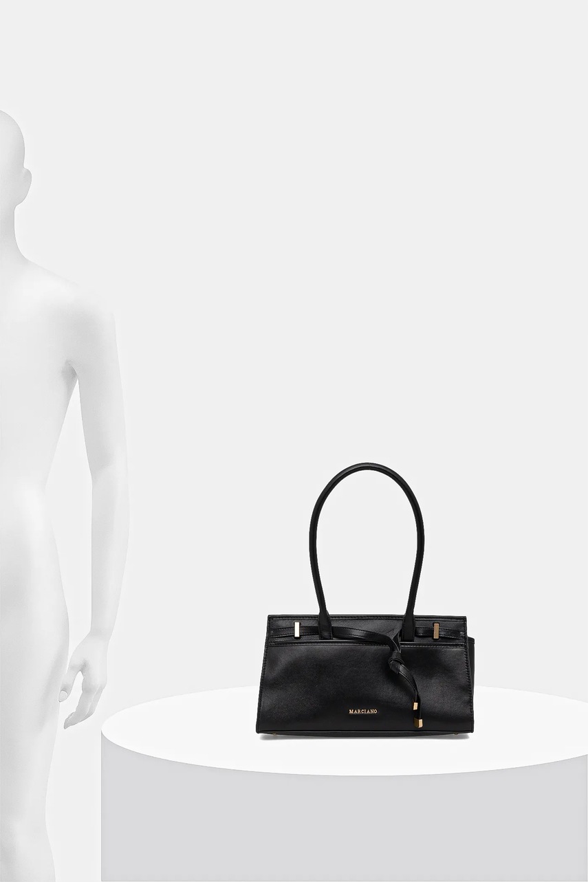 Δερμάτινη τσάντα Marciano by Guess χρώμα: μαύρο, 5BGZ22 7415A φωτογραφία