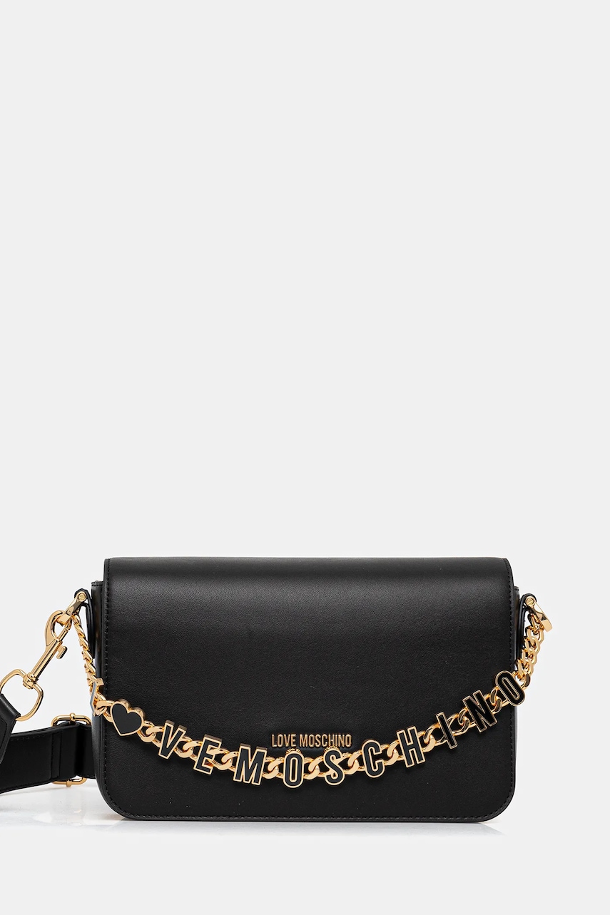 Love Moschino poșetă de piele culoarea negru, JC4071PP1NL1300A - 0 | YEO