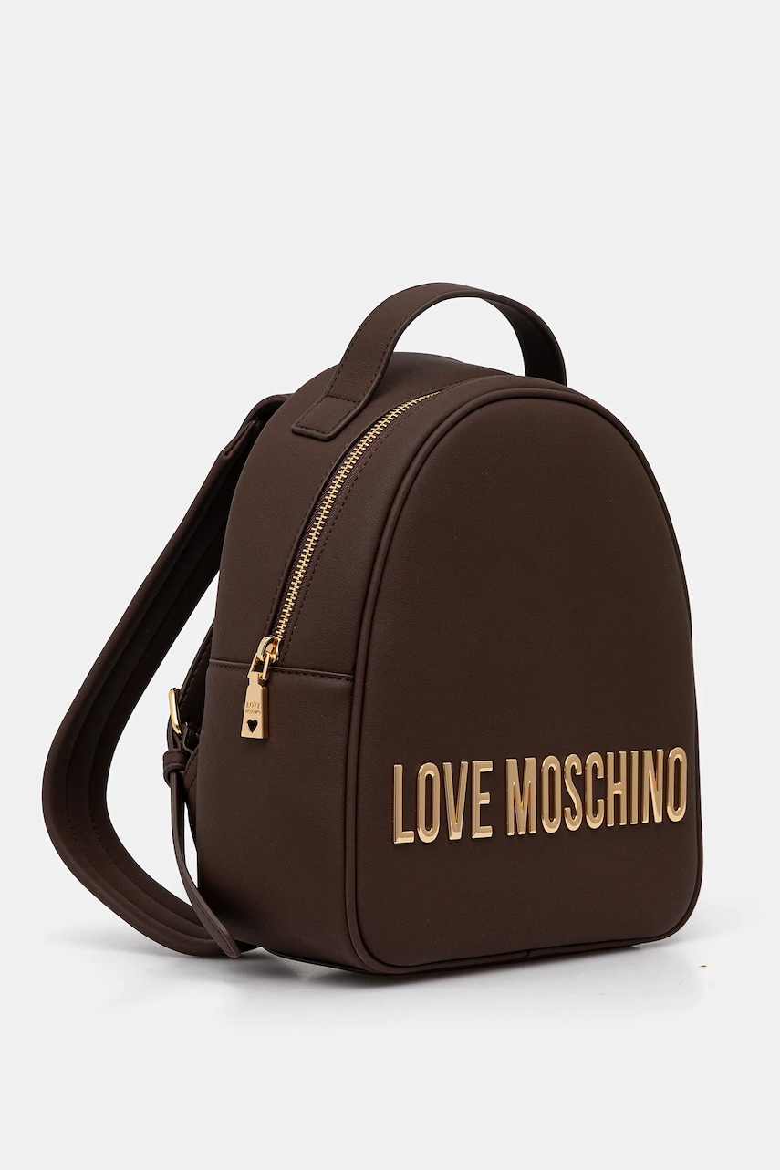 Рюкзак Love Moschino цвет коричневый маленький с аппликацией JC4197PP1NKD0301 Рюкзак Love Moschino цвет коричневый маленький с аппликацией JC4197PP1NKD0301