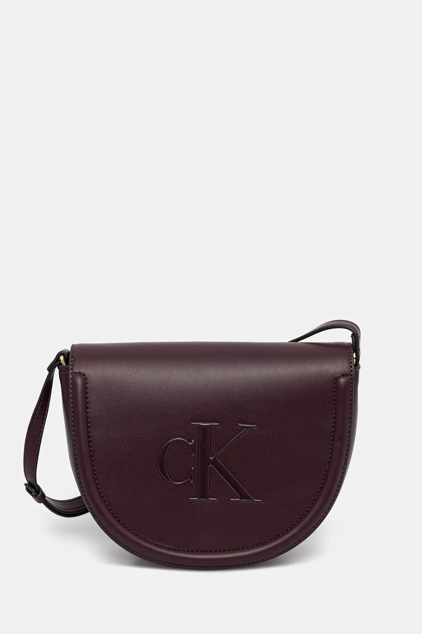 Levně Kabelka Calvin Klein vínová barva, LV04F3221G