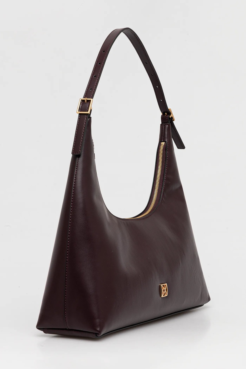 Кожаная сумочка Calvin Klein цвет бордовый LV04F3262G