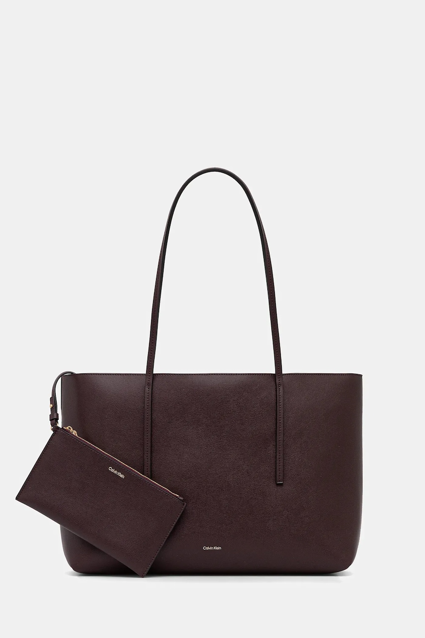 Kabelka Calvin Klein hnědá barva, LV04F3274G