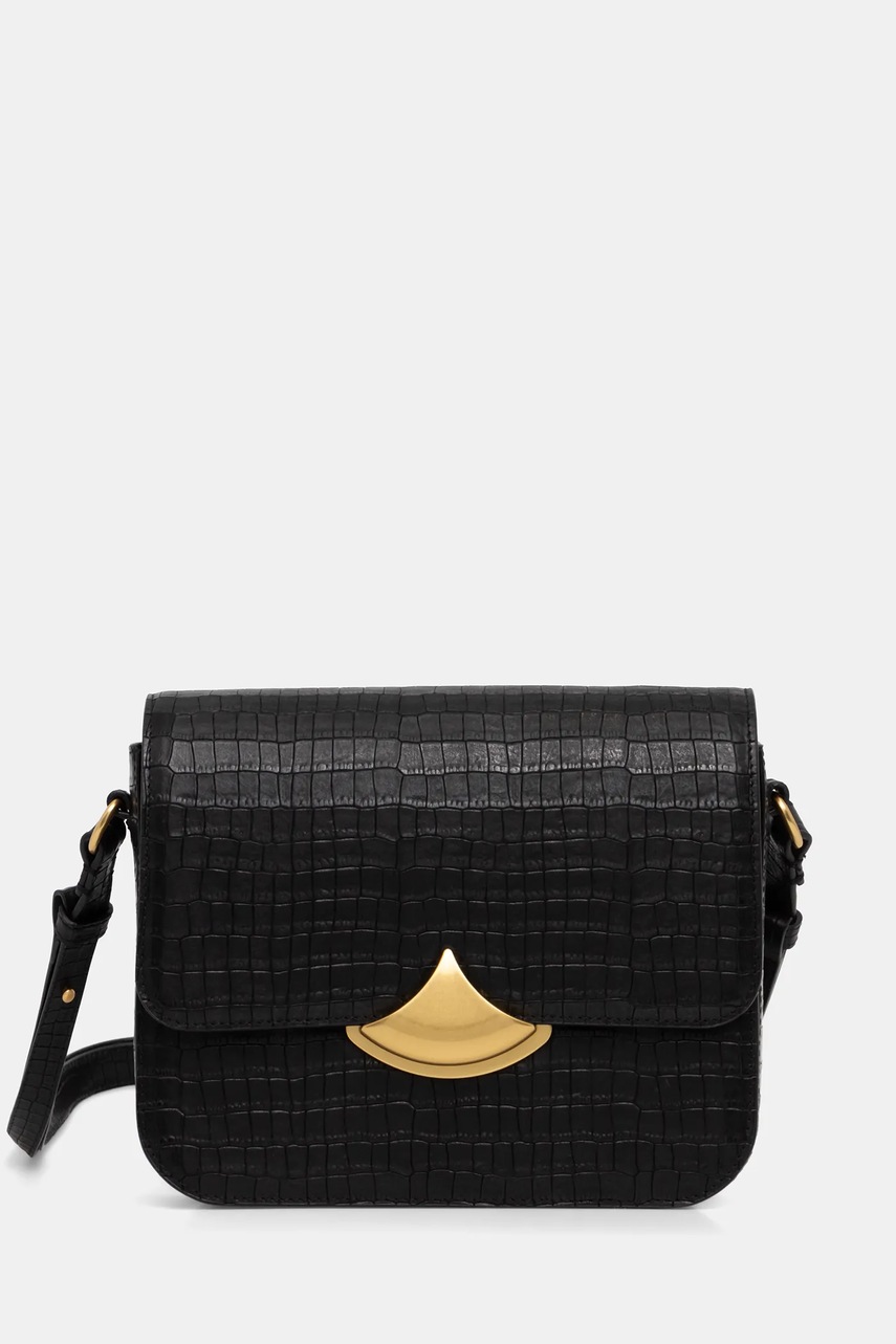 Sessun poșetă de piele culoarea maro, 25102002