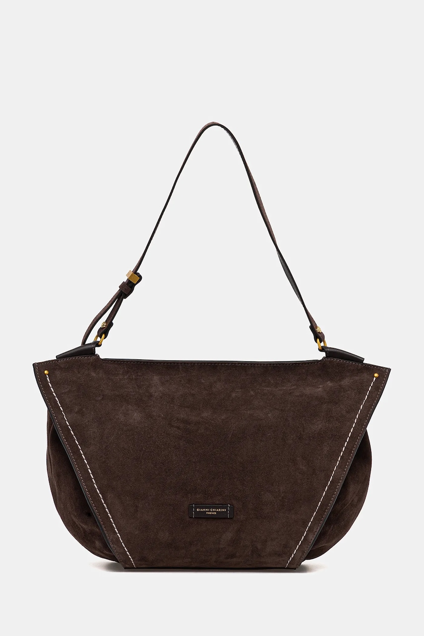 Gianni Chiarini geantă de mână din piele întoarsă BLOOM culoarea maro, BS.12037.CM
