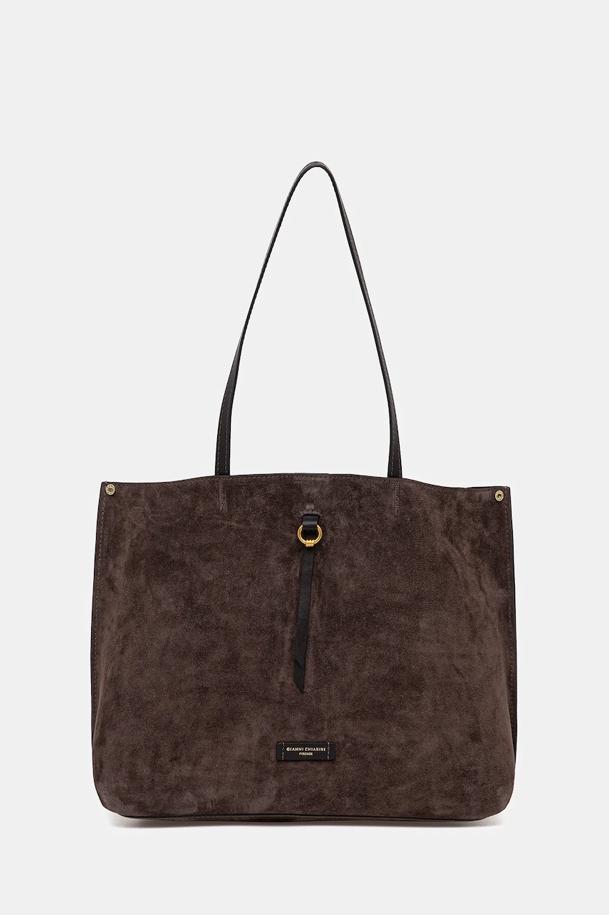 Gianni Chiarini geantă de mână din piele întoarsă EGLE culoarea maro, BS.11485.CM