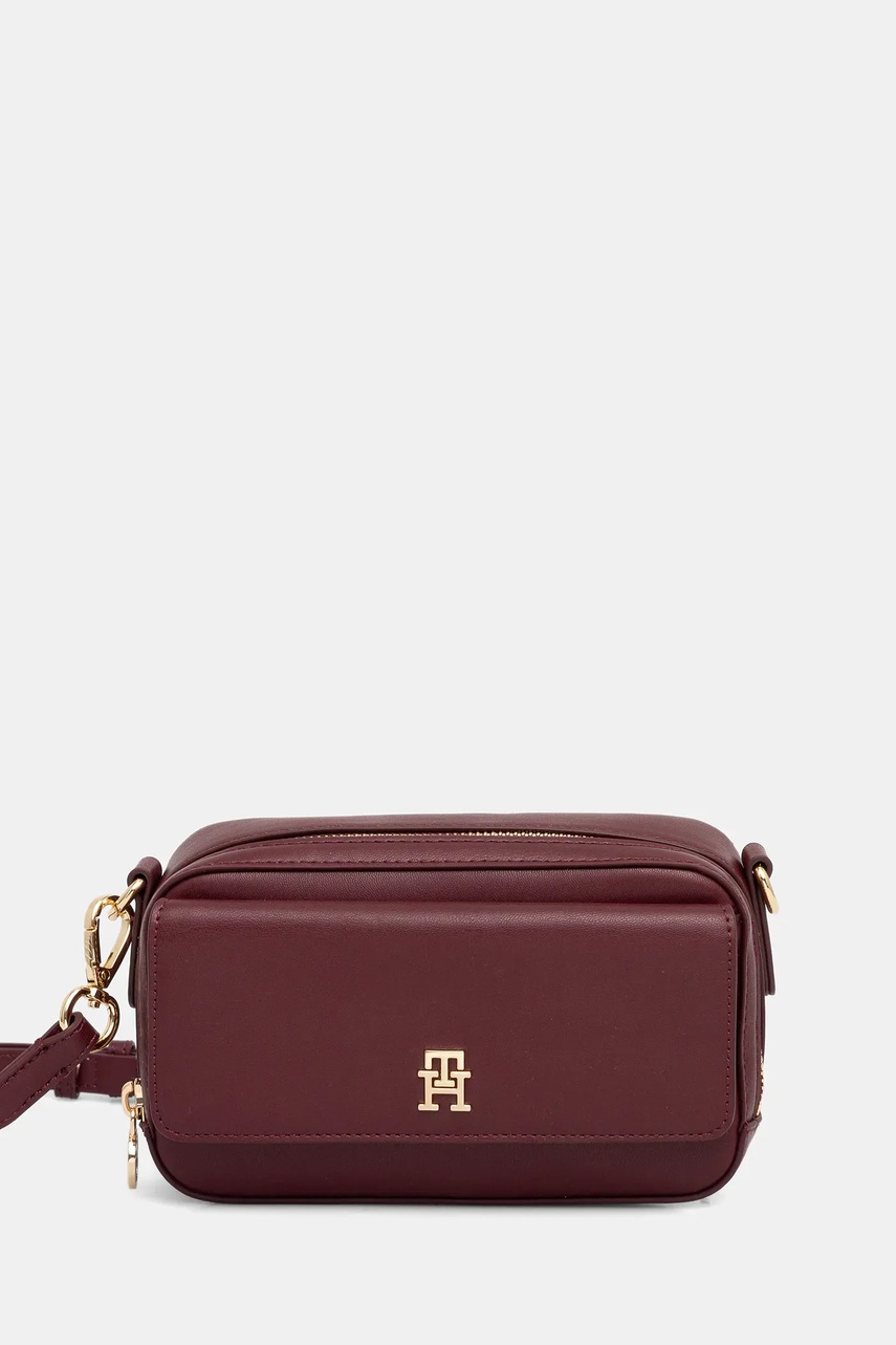 Levně Kabelka Tommy Hilfiger vínová barva, AW0AW17680