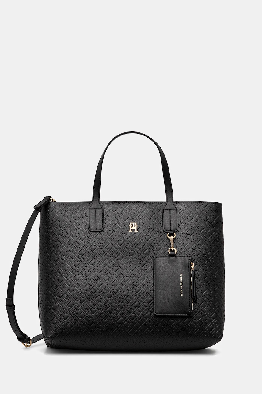 Levně Kabelka Tommy Hilfiger černá barva, AW0AW17684