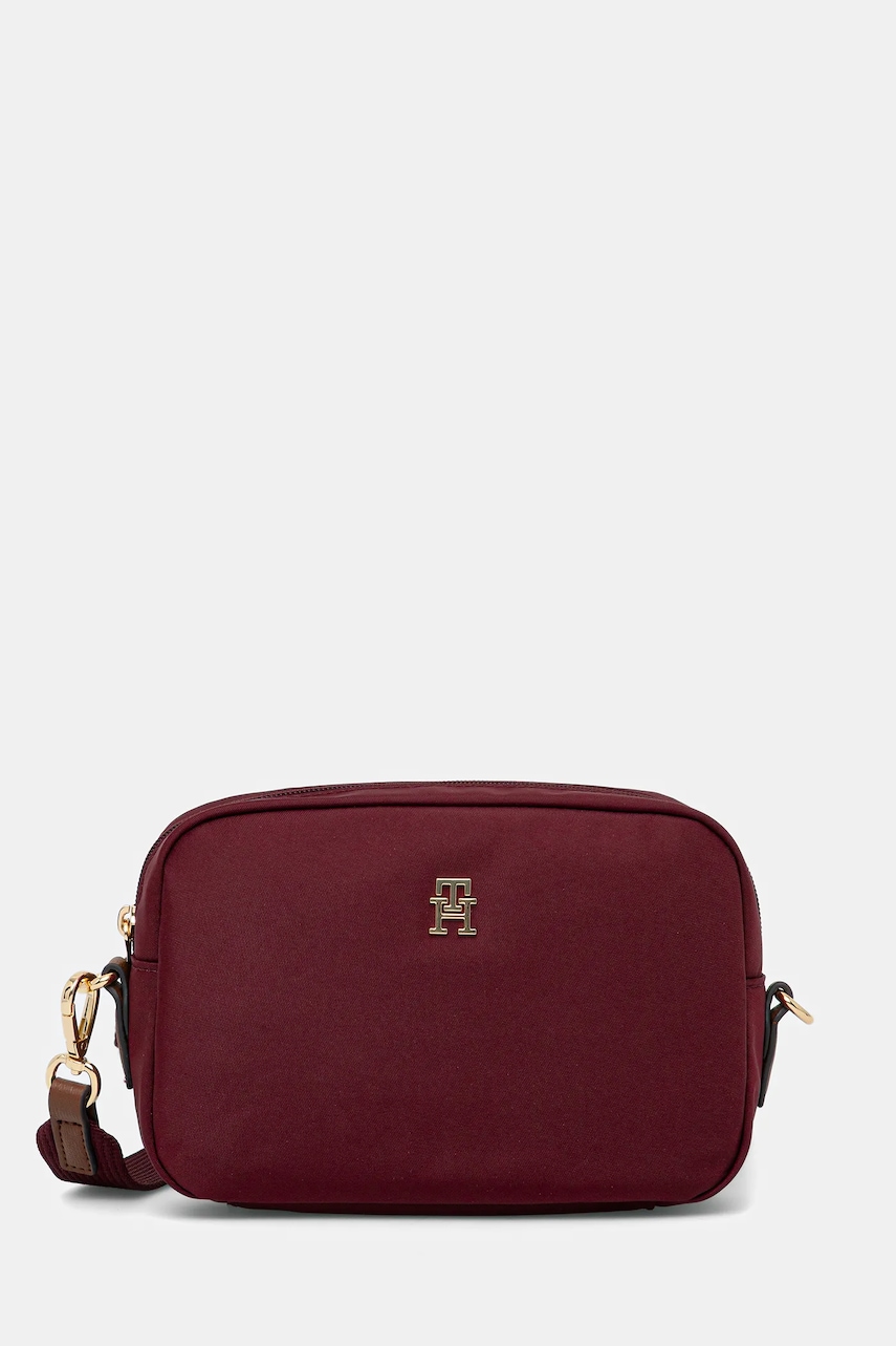 Levně Kabelka Tommy Hilfiger vínová barva, AW0AW17704