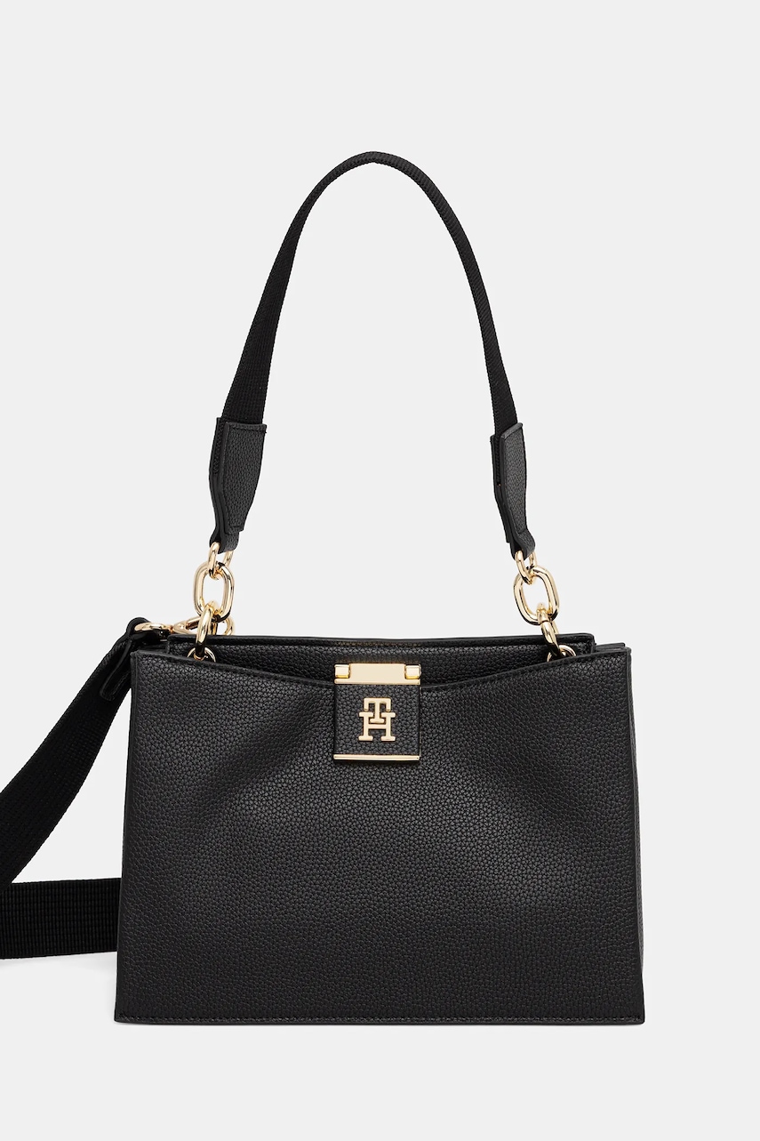 Levně Kabelka Tommy Hilfiger černá barva, AW0AW17722
