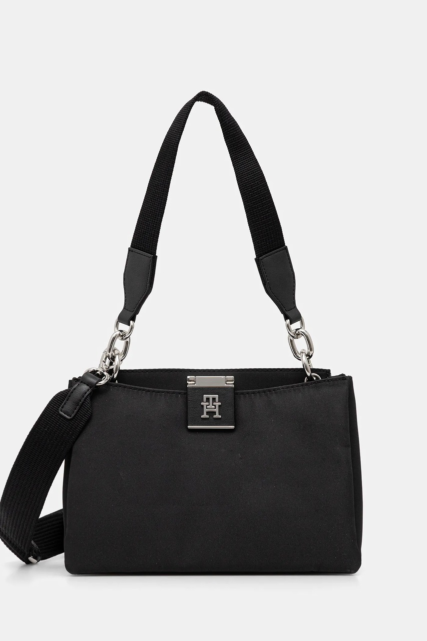 Levně Kabelka Tommy Hilfiger černá barva, AW0AW18200