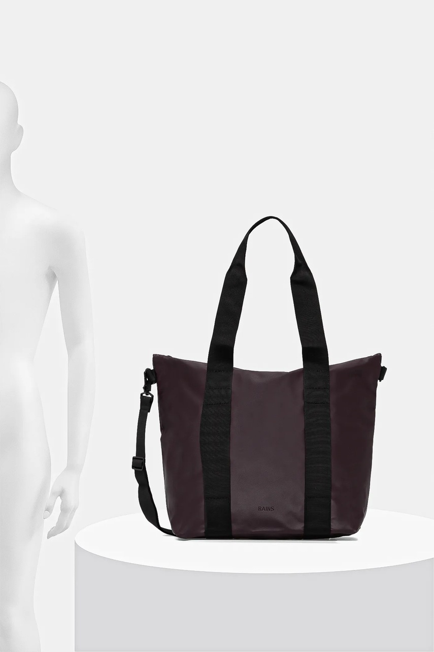 Τσάντα Rains 14160 Tote Bag Mini χρώμα: καφέ, 14160 φωτογραφία