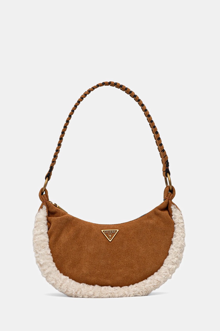 

Велурена чанта Guess AMITA в кафяво HWSW95 39720, Кафяв