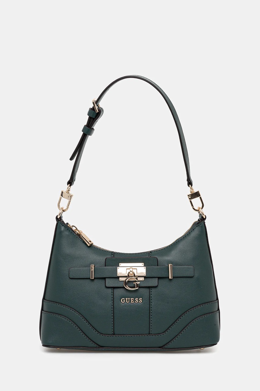 Levně Kabelka Guess GREYSON zelená barva, HWBG92 06180