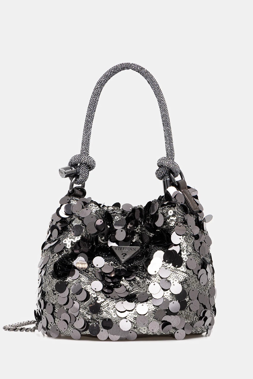 Levně Kabelka Guess HOLIDAY stříbrná barva, HWEM95 38750