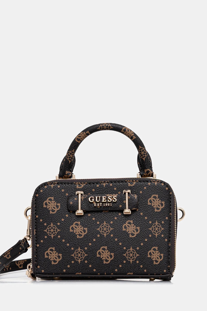 Levně Kabelka Guess SILIA hnědá barva, HWGP98 90760